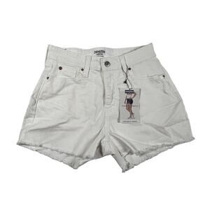 LEVI'S DENIZEN Womens 4 W27 White High Rise Stretch Cutoff Denim Shorts NEW